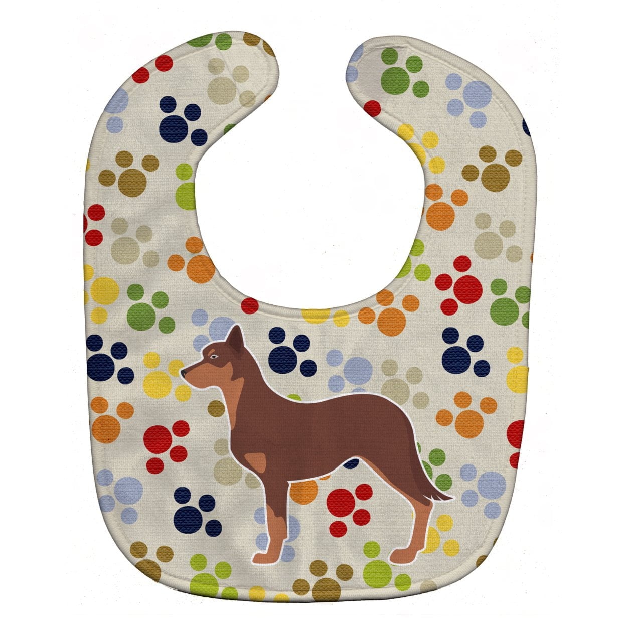 Australian Kelpie Dog Pawprints Baby Bib