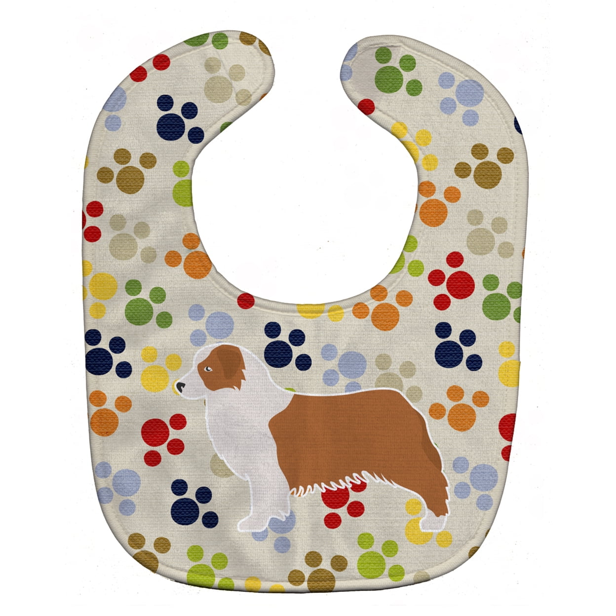 Australian Shepherd Dog Pawprints Baby Bib