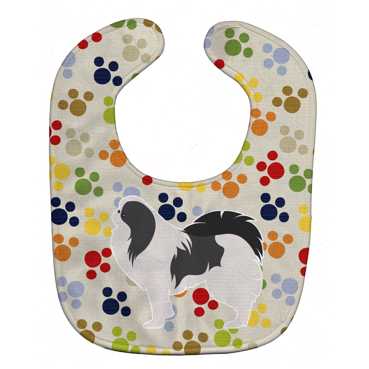 Japanese Chin Pawprints Baby Bib