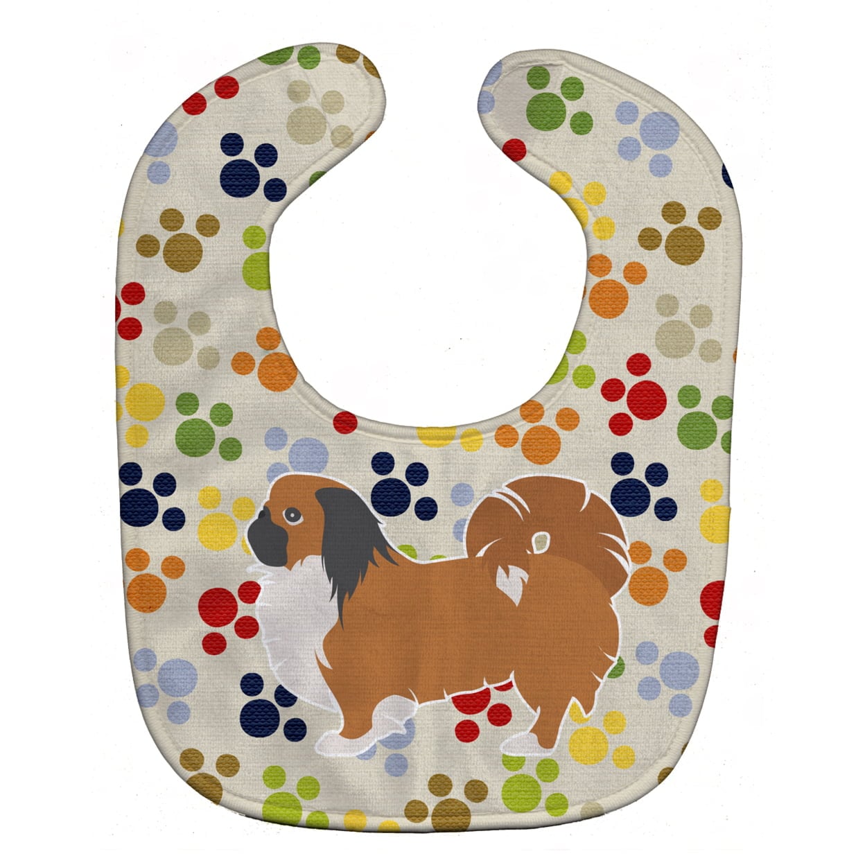 BB6343BIB Pekingese Pawprints Baby Bib