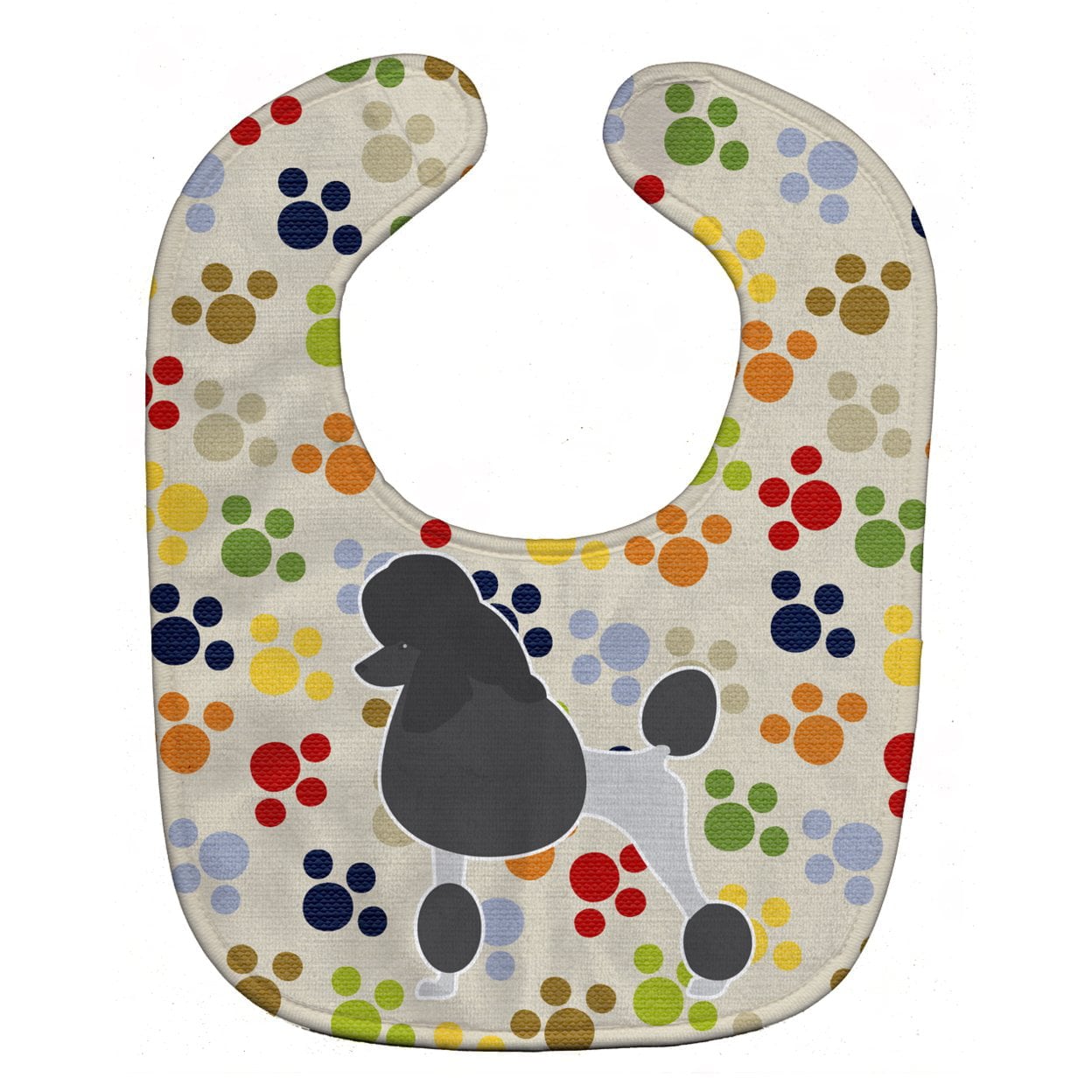 Poodle Pawprints Baby Bib