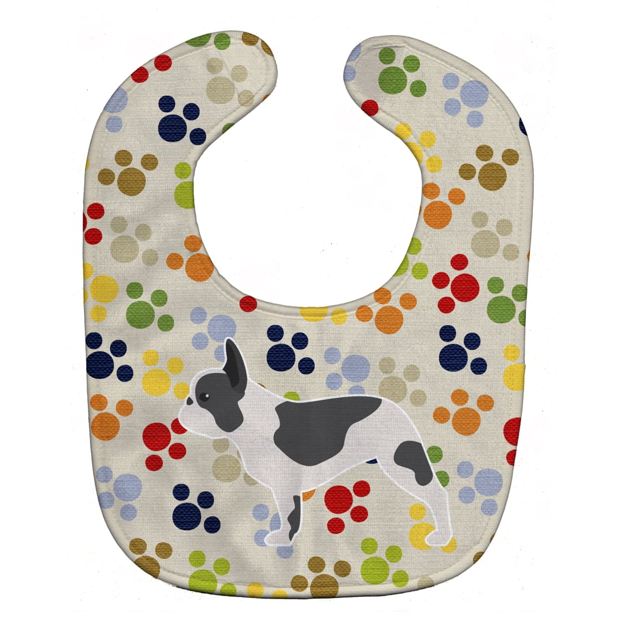 French Bulldog Pawprints Baby Bib