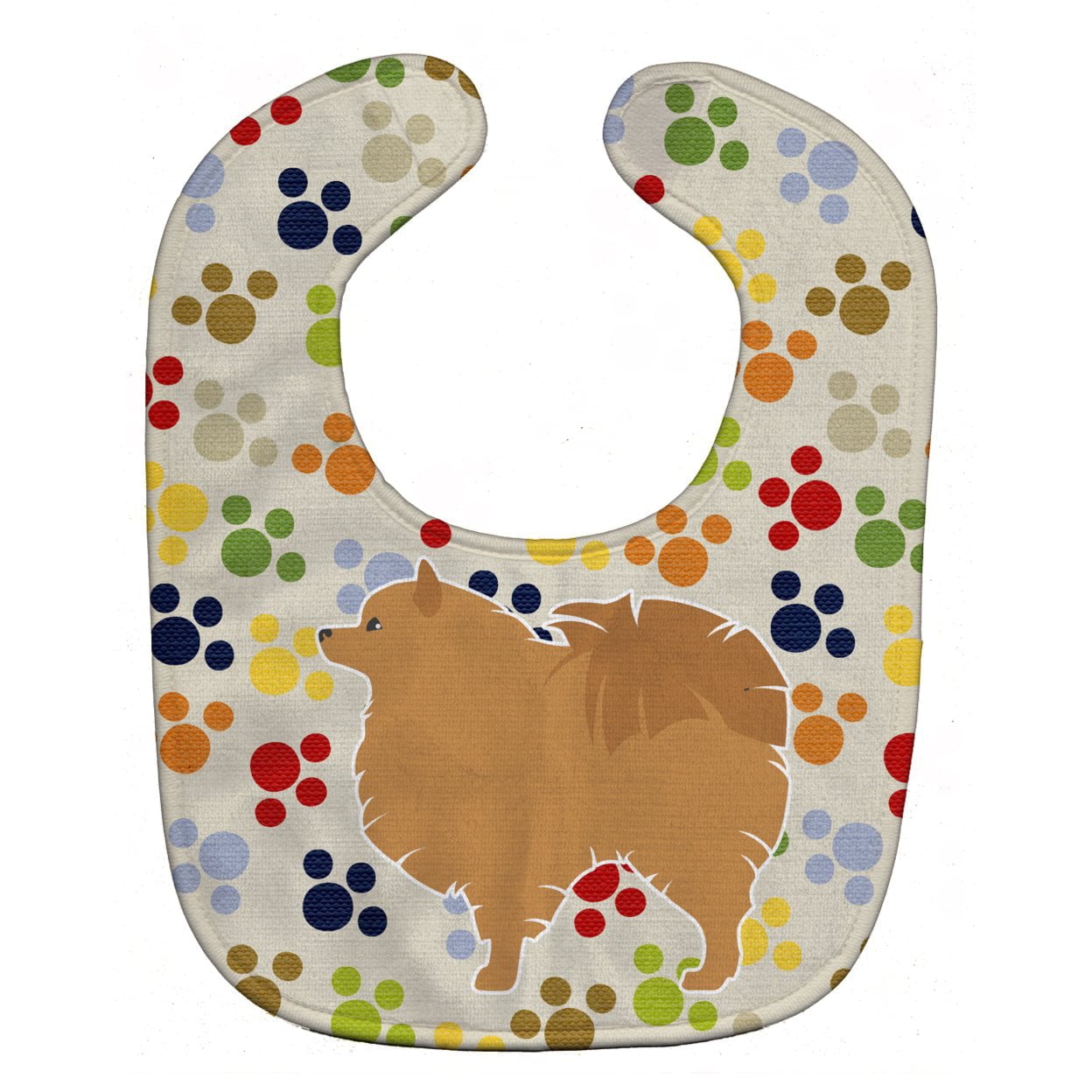 Pomeranian Pawprints Baby Bib