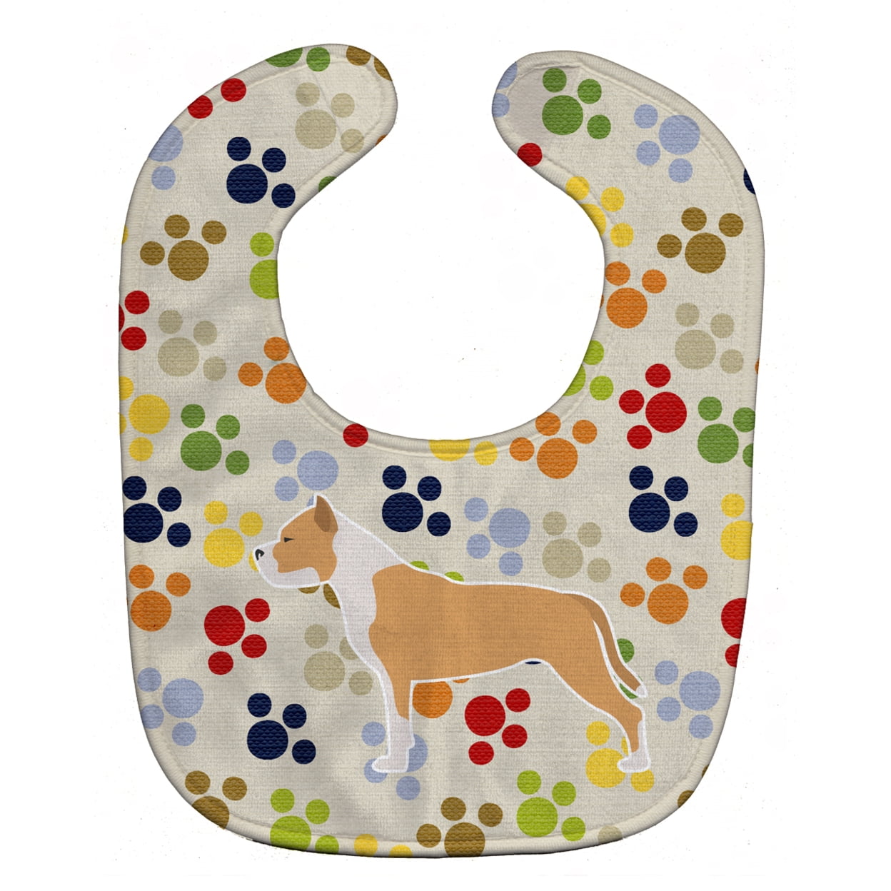 Staffordshire Bull Terrier Pawprints Baby Bib