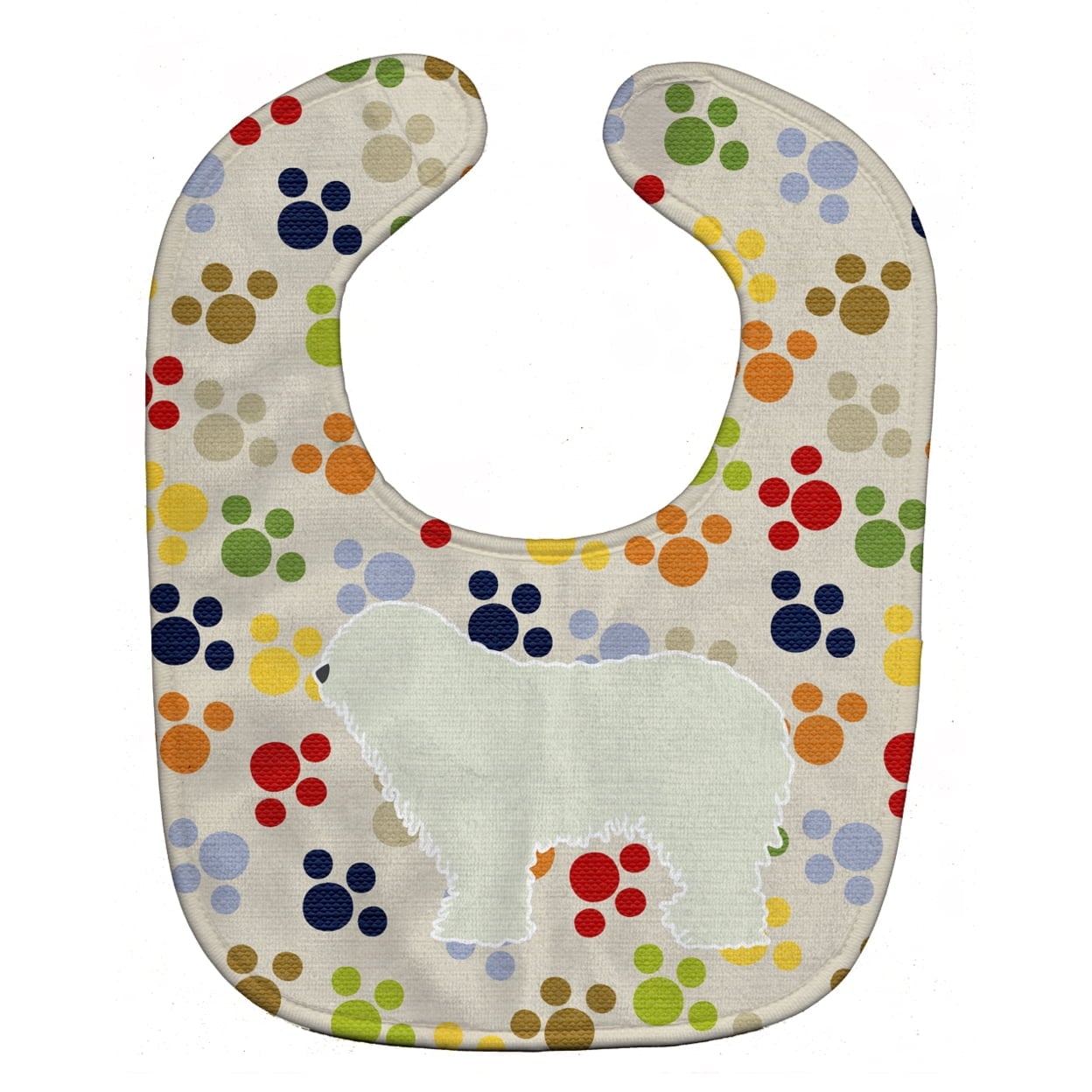Komondor Pawprints Baby Bib