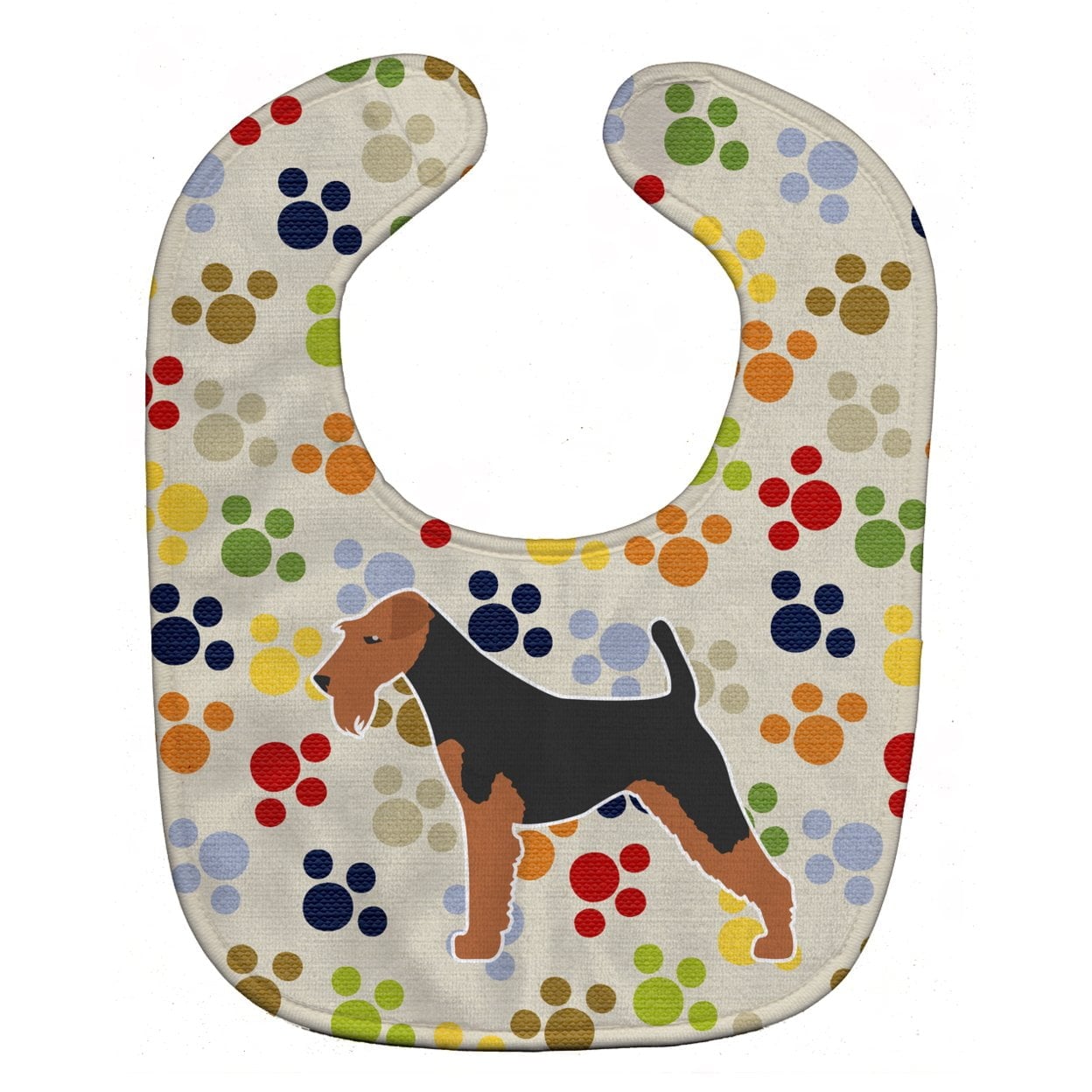 Airedale Terrier Pawprints Baby Bib