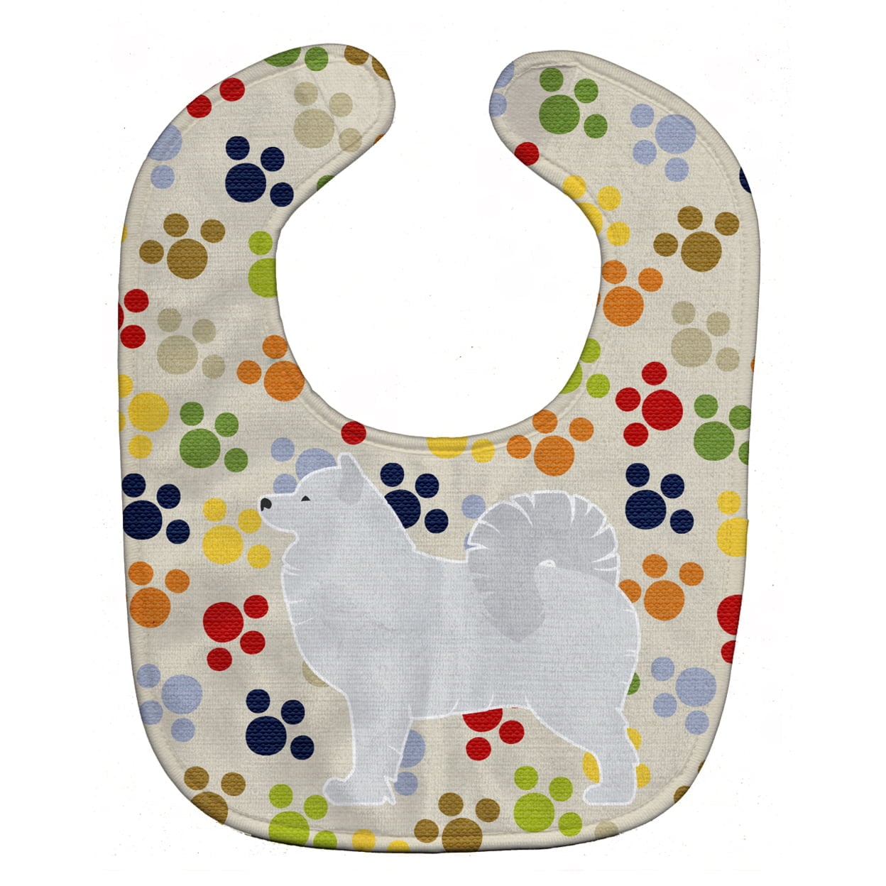 BB6364BIB Samoyed Pawprints Baby Bib
