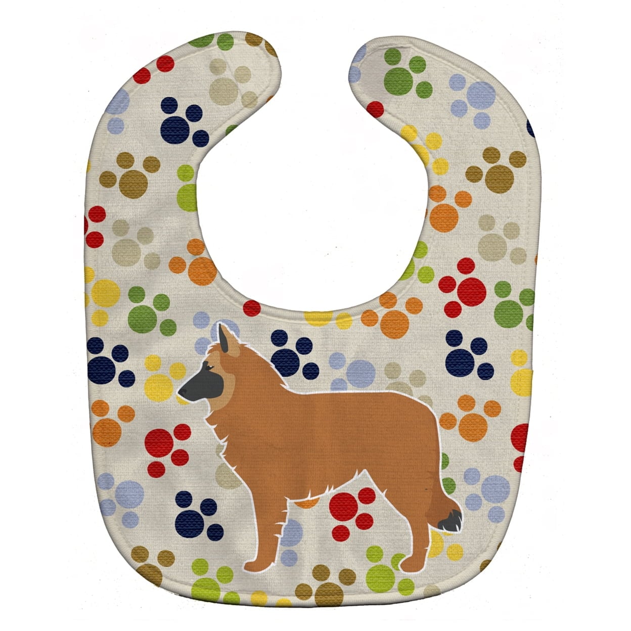 BB6366BIB Belgian Shepherd Pawprints Baby Bib