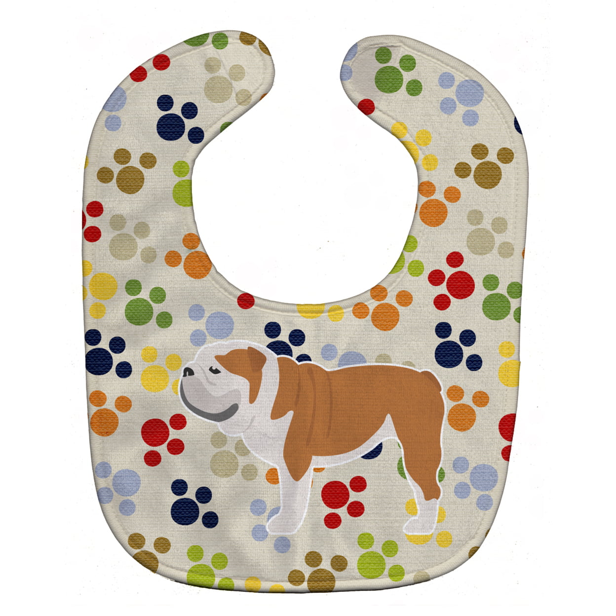 English Bulldog Pawprints Baby Bib