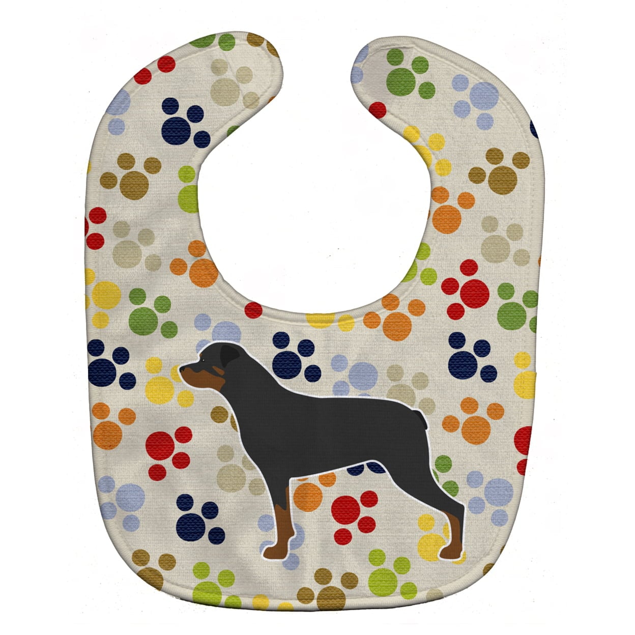 Rottweiler Pawprints Baby Bib