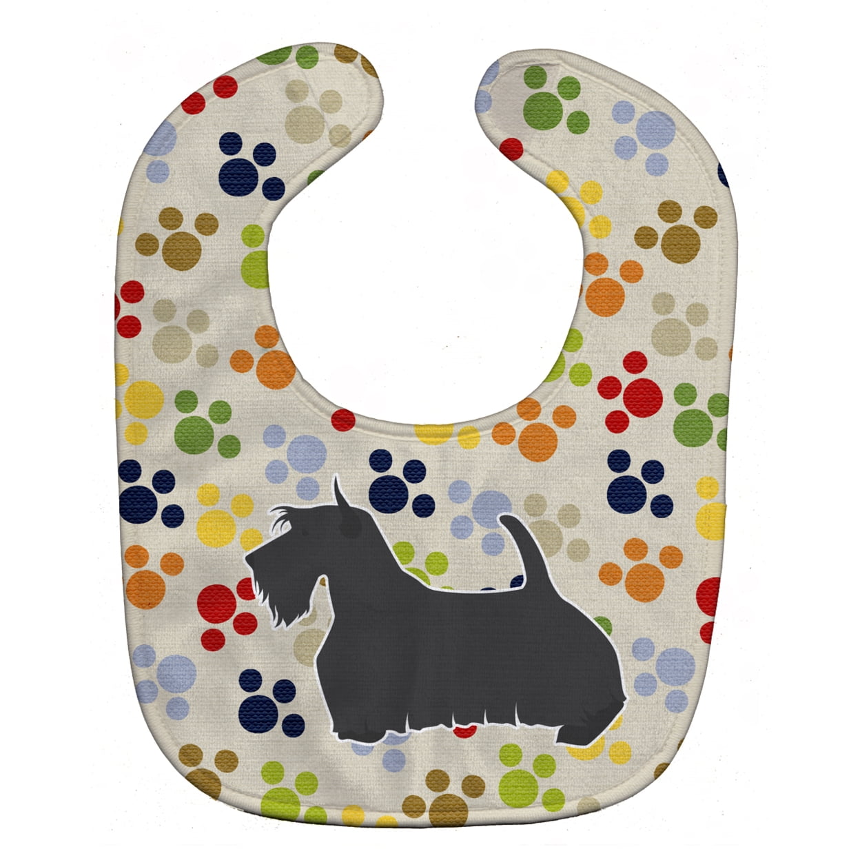 Scottish Terrier Pawprints Baby Bib