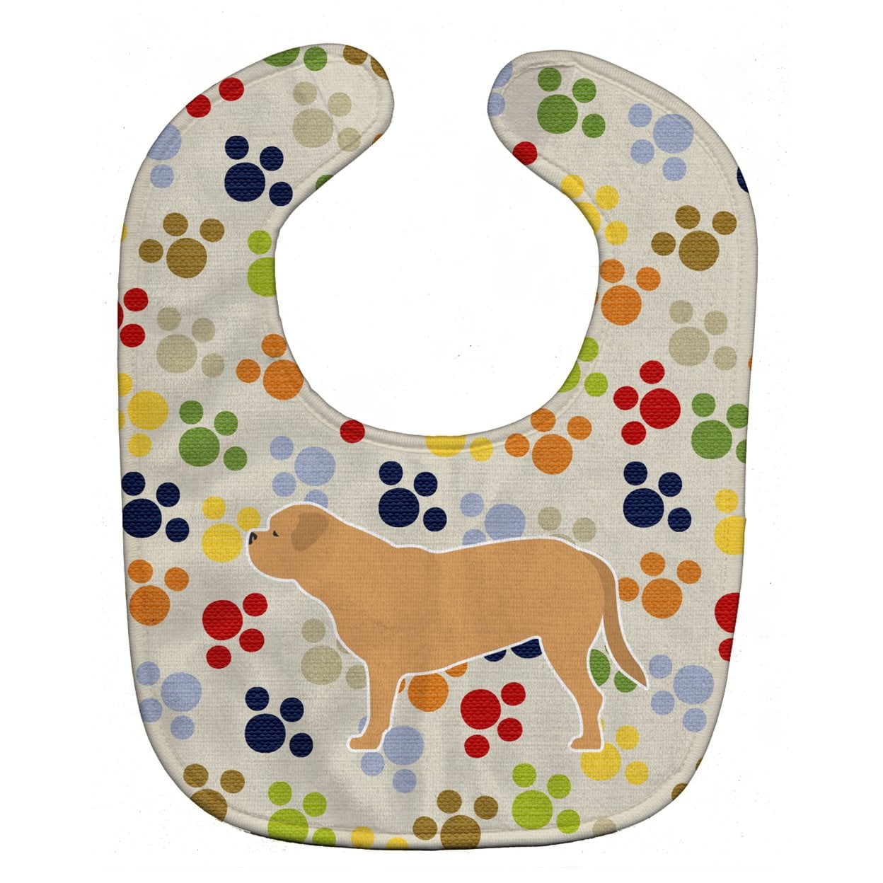 Dogue De Bordeaux Pawprints Baby Bib