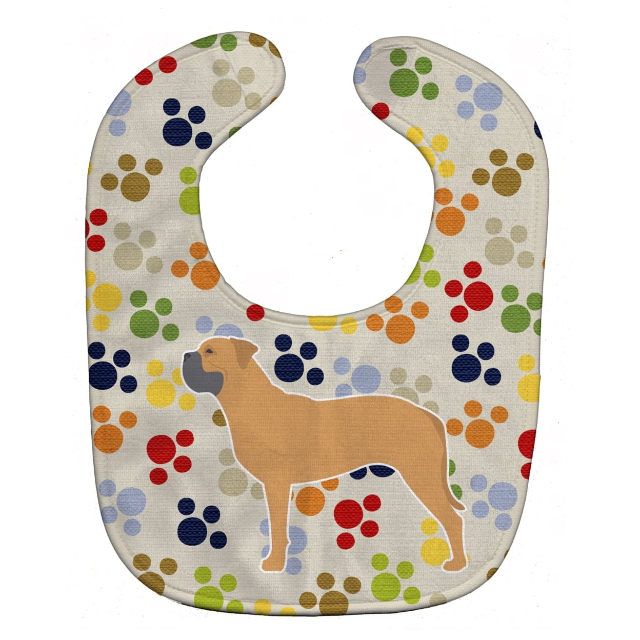 Bullmastiff Pawprints Baby Bib