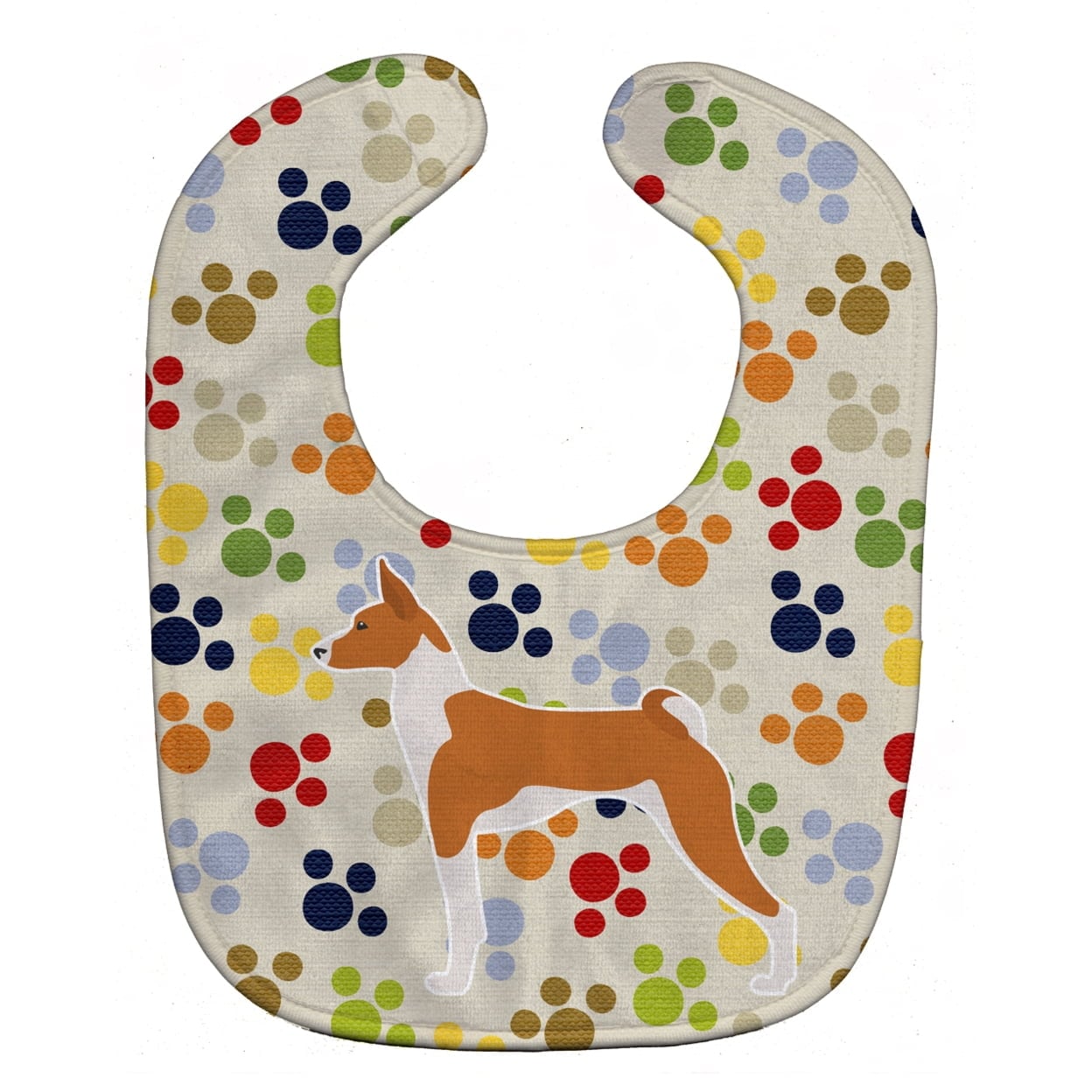 Basenji Pawprints Baby Bib