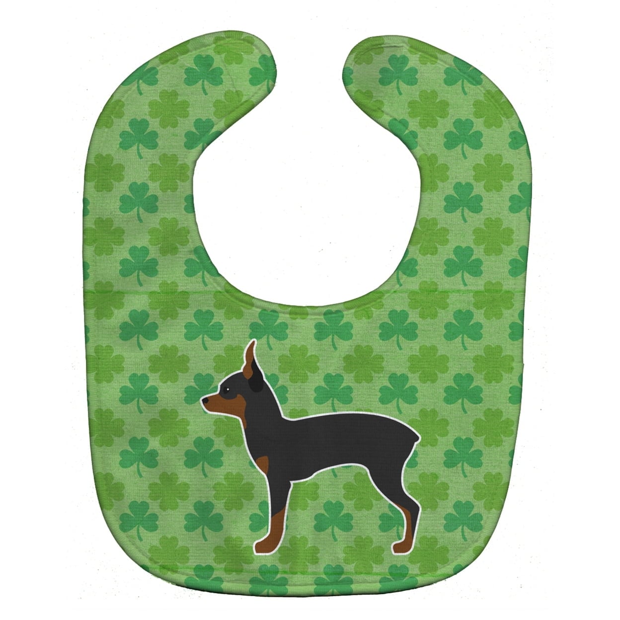 Toy Fox Terrier Shamrocks Baby Bib