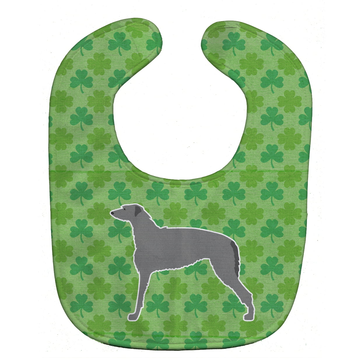Scottish Deerhound Shamrocks Baby Bib