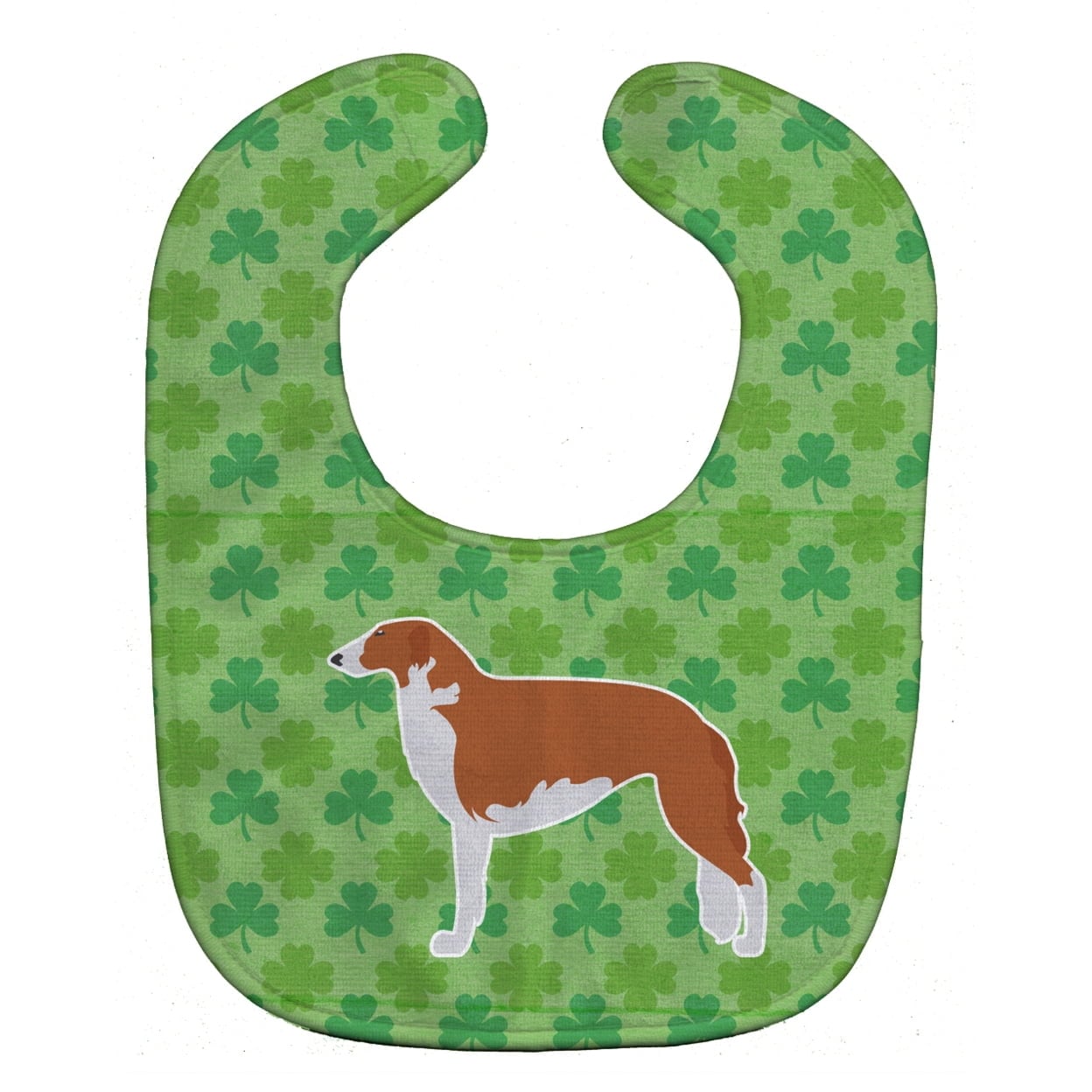 Borzoi Russian Greyhound Shamrocks Baby Bib