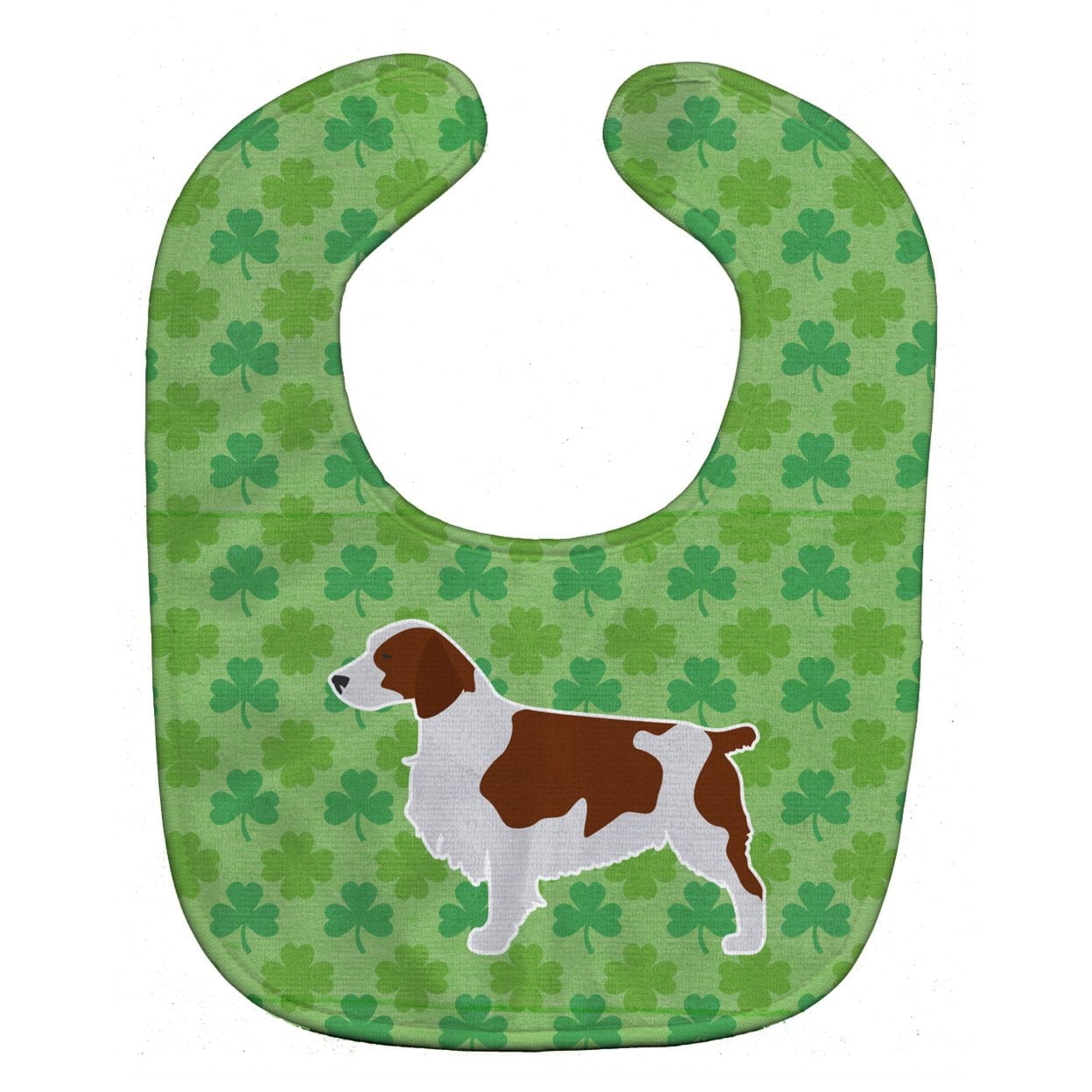 Welsh Springer Spaniel Shamrocks Baby Bib
