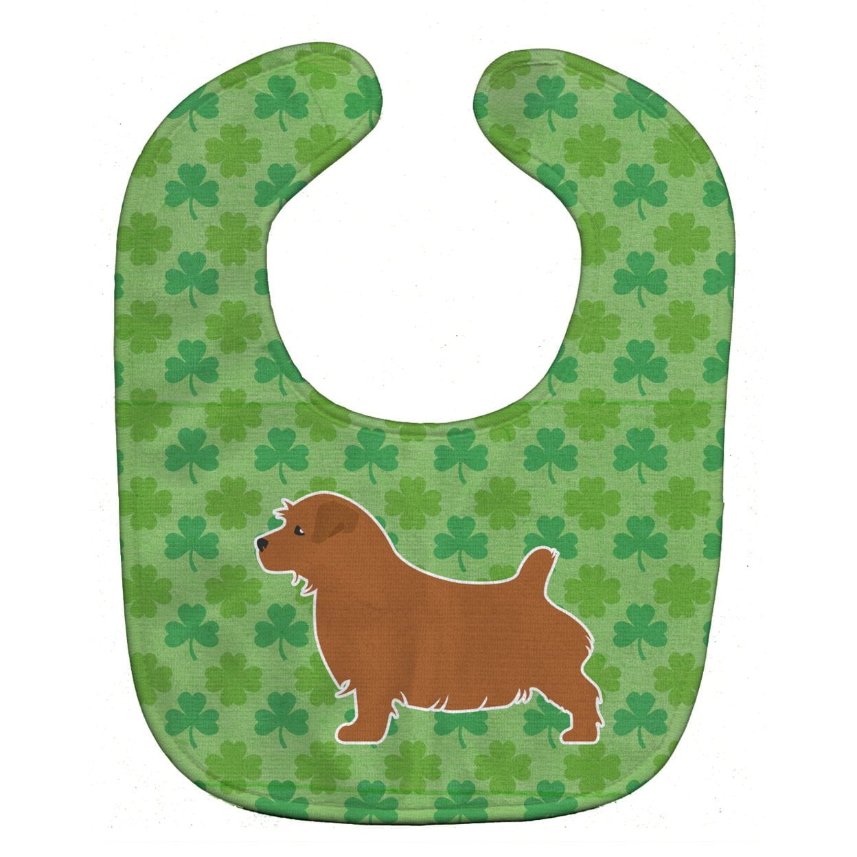 Norfolk Terrier Shamrocks Baby Bib
