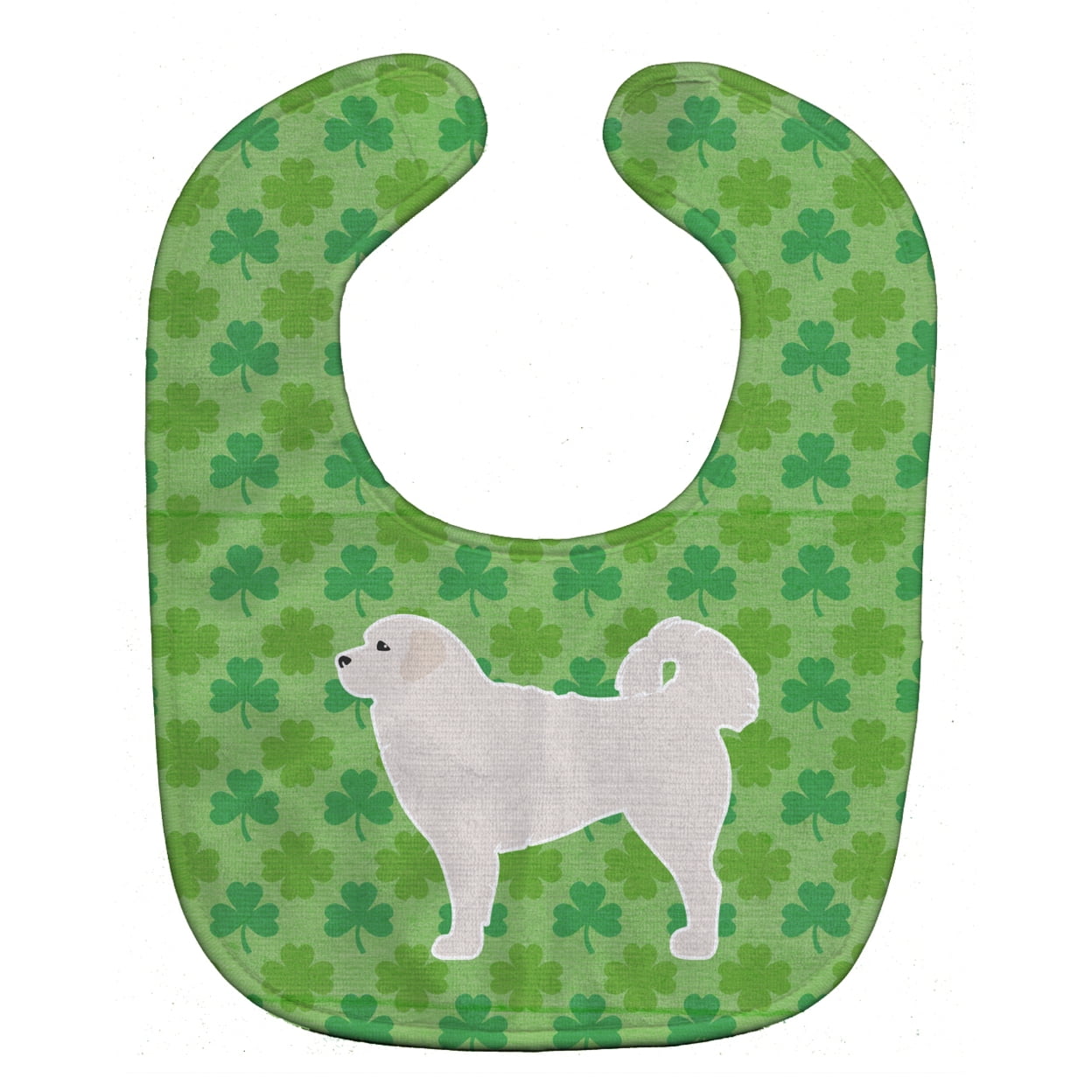 Polish Tatra Sheepdog Shamrocks Baby Bib
