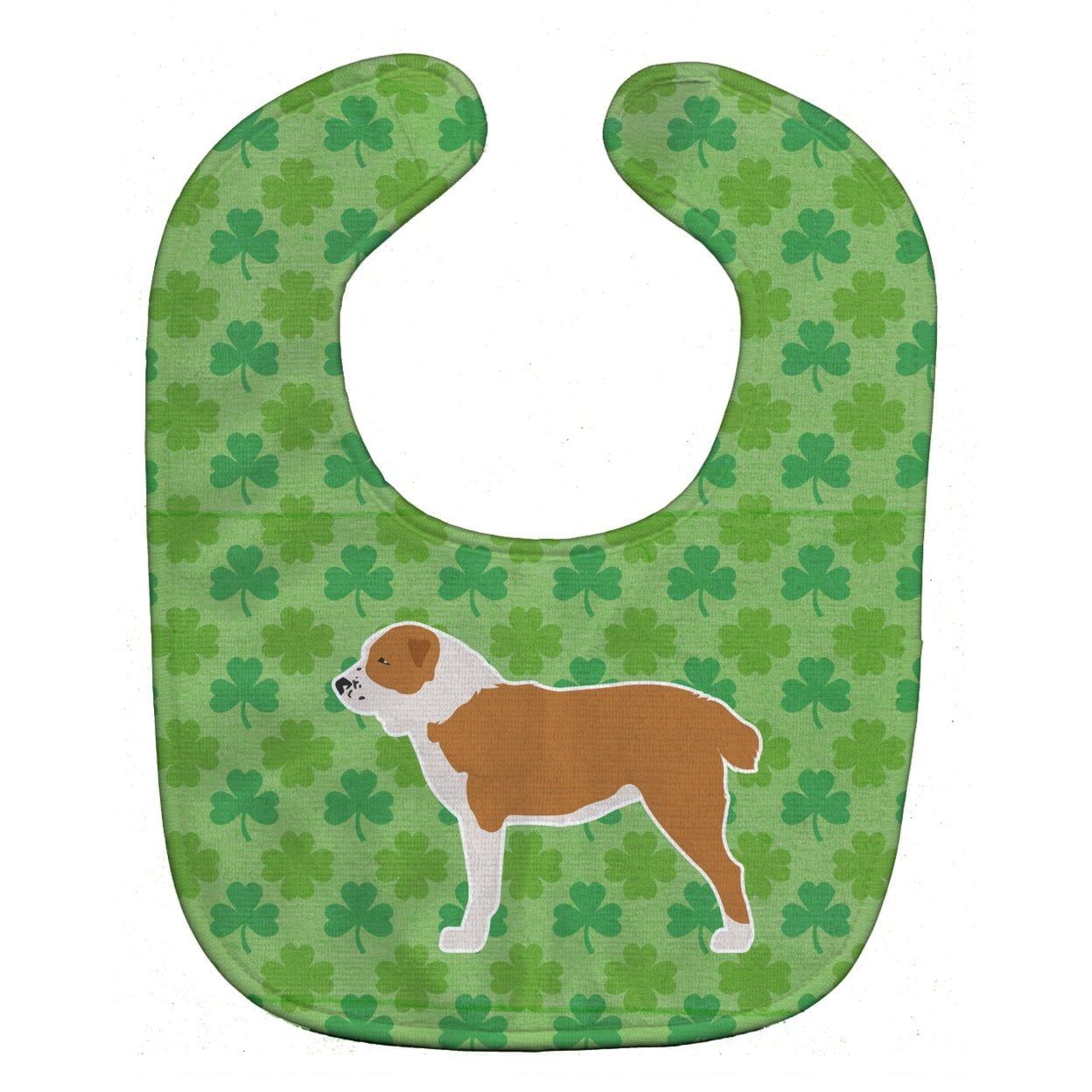 Central Asian Shepherd Dog Shamrocks Baby Bib