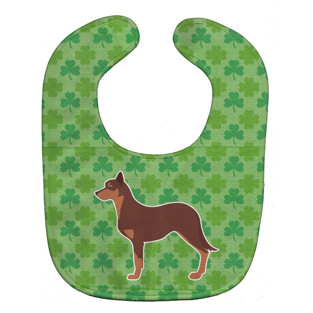 Australian Kelpie Dog Shamrocks Baby Bib