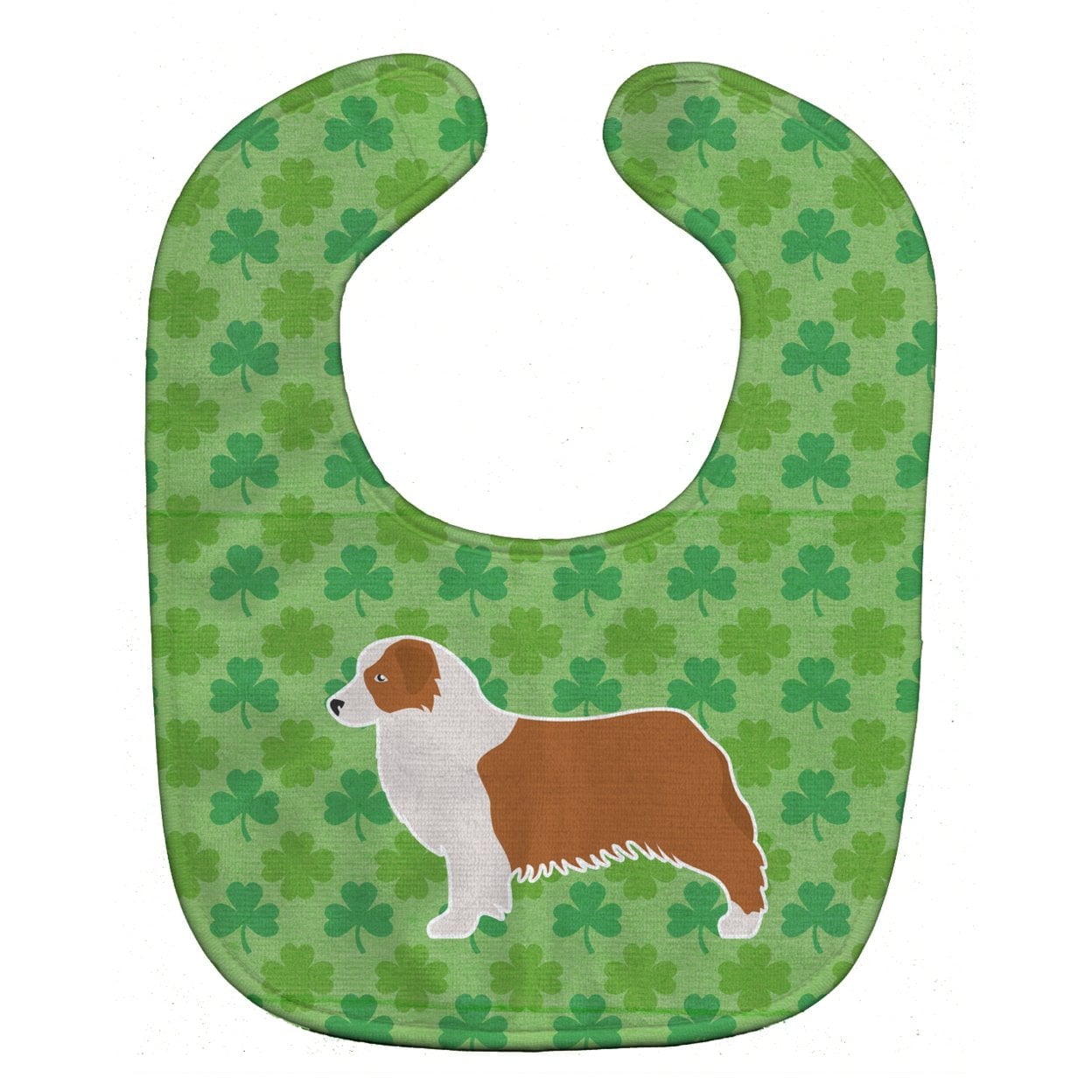 Australian Shepherd Dog Shamrocks Baby Bib