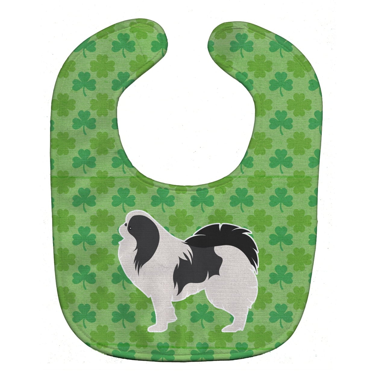 Japanese Chin Shamrocks Baby Bib