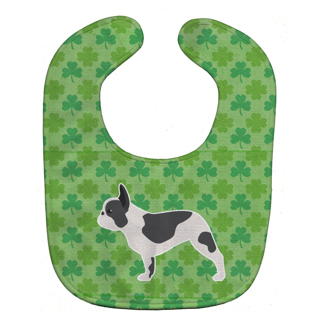 French Bulldog Shamrocks Baby Bib