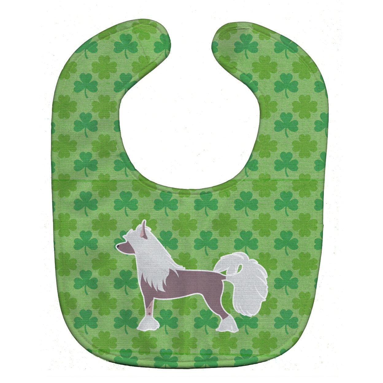 Chinese Crested Shamrocks Baby Bib