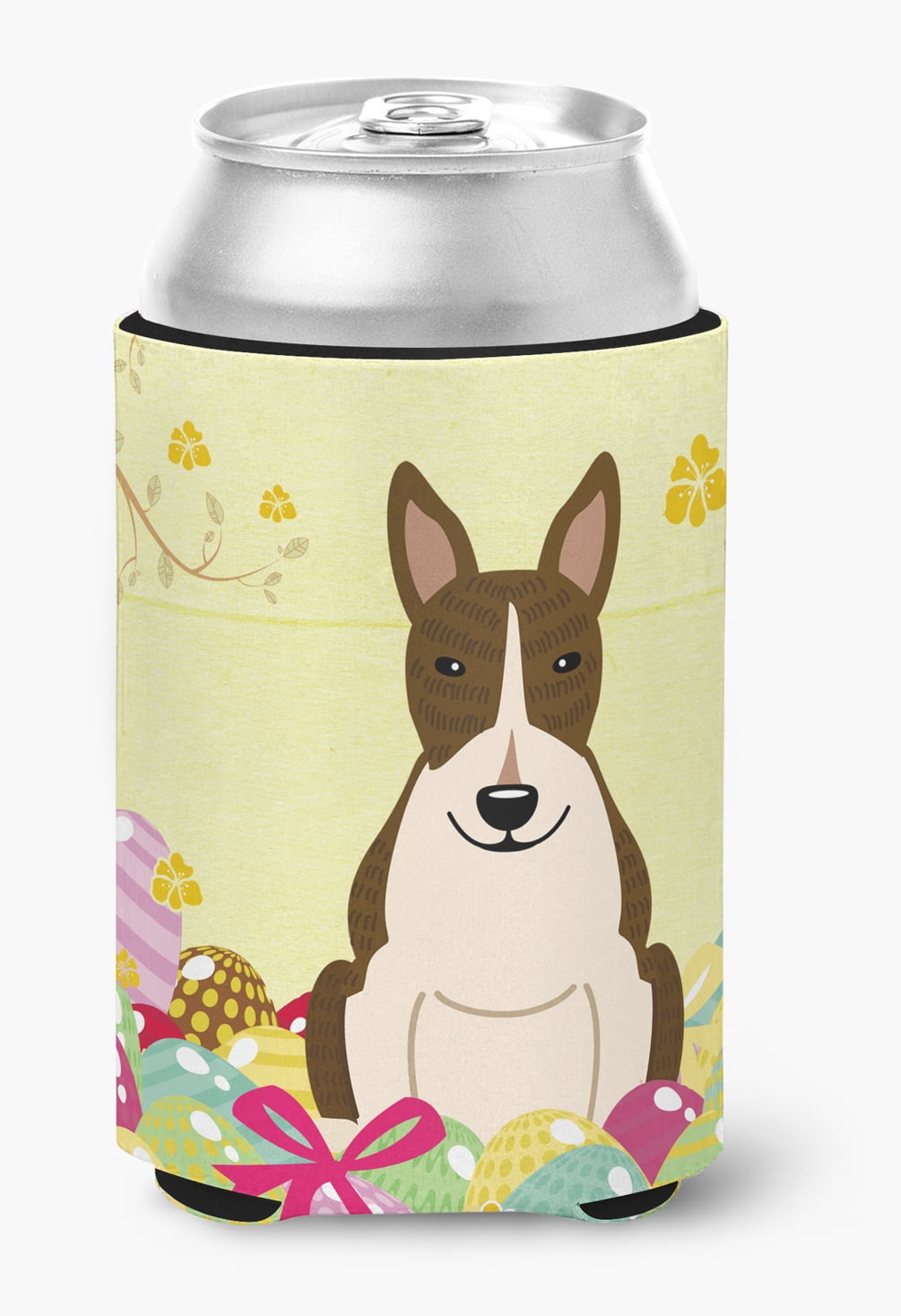 BB6136CC Easter Eggs Bull Terrier Dark Brindle Can or Bottle Hugger