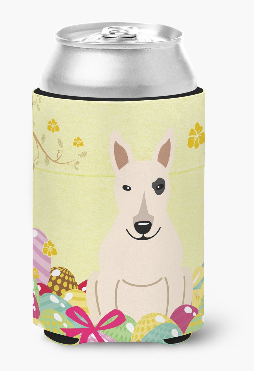 BB6138CC Easter Eggs Bull Terrier White Can or Bottle Hugger