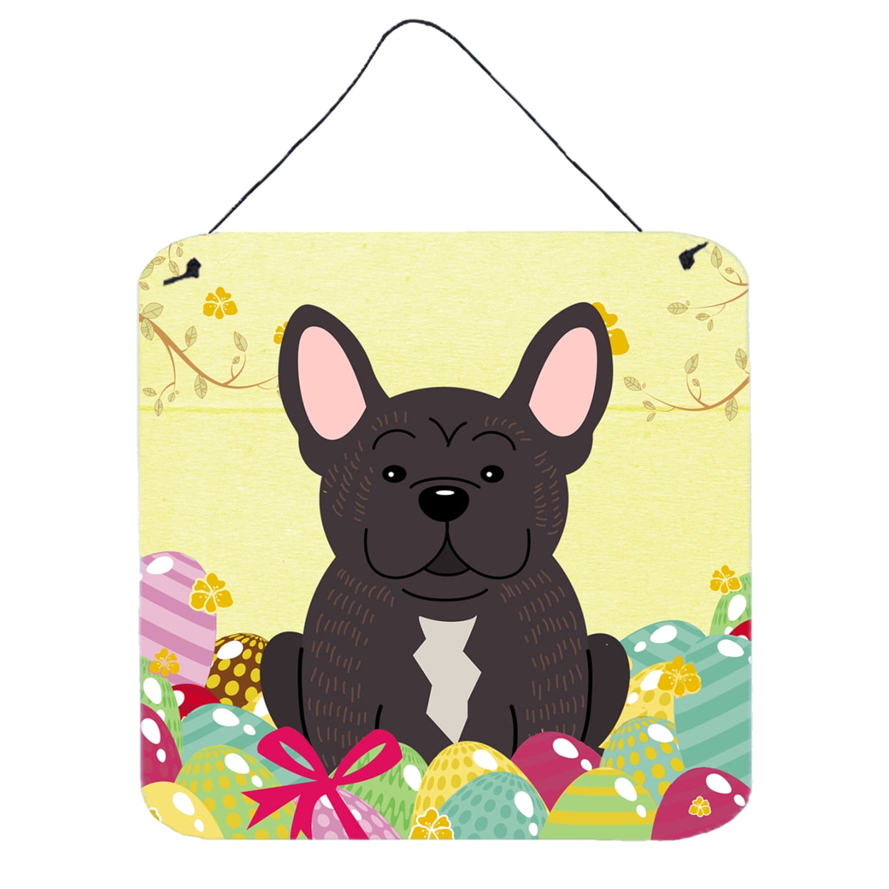 BB6009DS66 Easter Eggs French Bulldog Brindle Wall or Door Hanging Prints