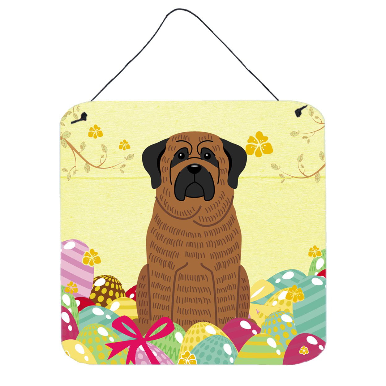 Easter Eggs Mastiff Brindle Wall or Door Hanging Prints