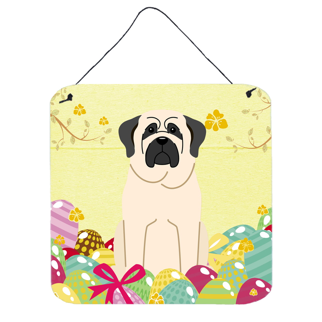 Easter Eggs Mastiff White Wall or Door Hanging Prints