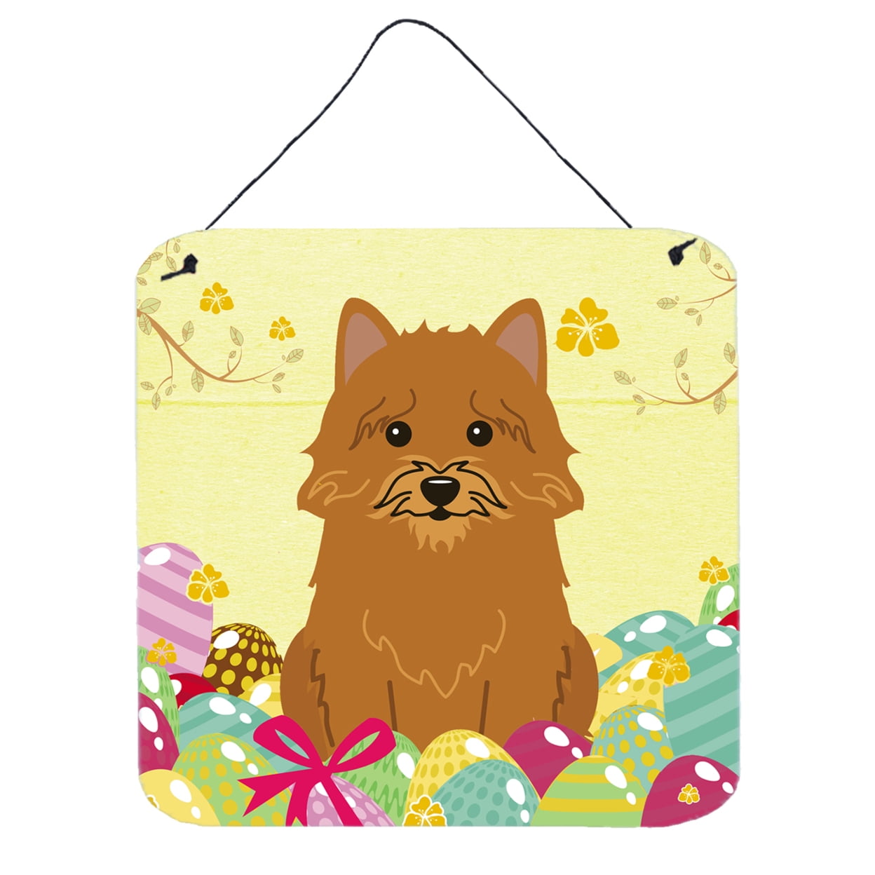 Easter Eggs Norwich Terrier Wall or Door Hanging Prints