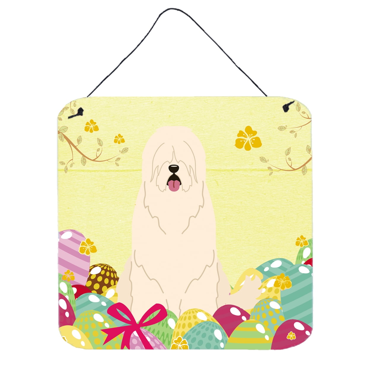 BB6024DS66 Easter Eggs South Russian Sheepdog Wall or Door Hanging Prints