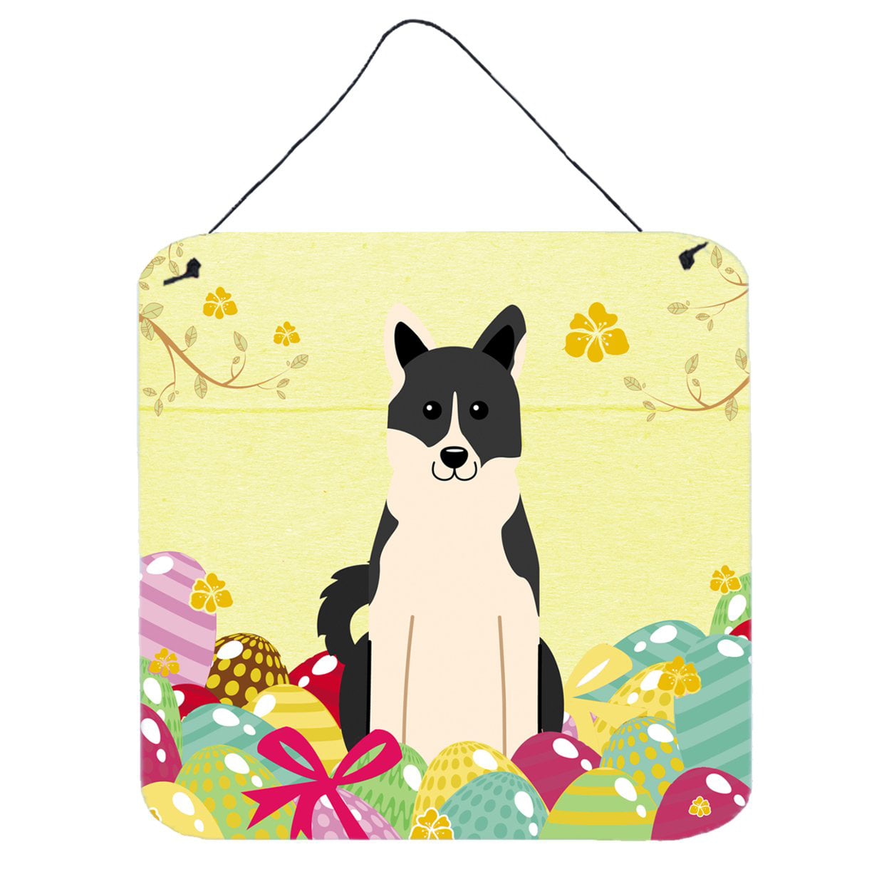 BB6029DS66 Easter Eggs Russo-European Laika Spitz Wall or Door Hanging Prints