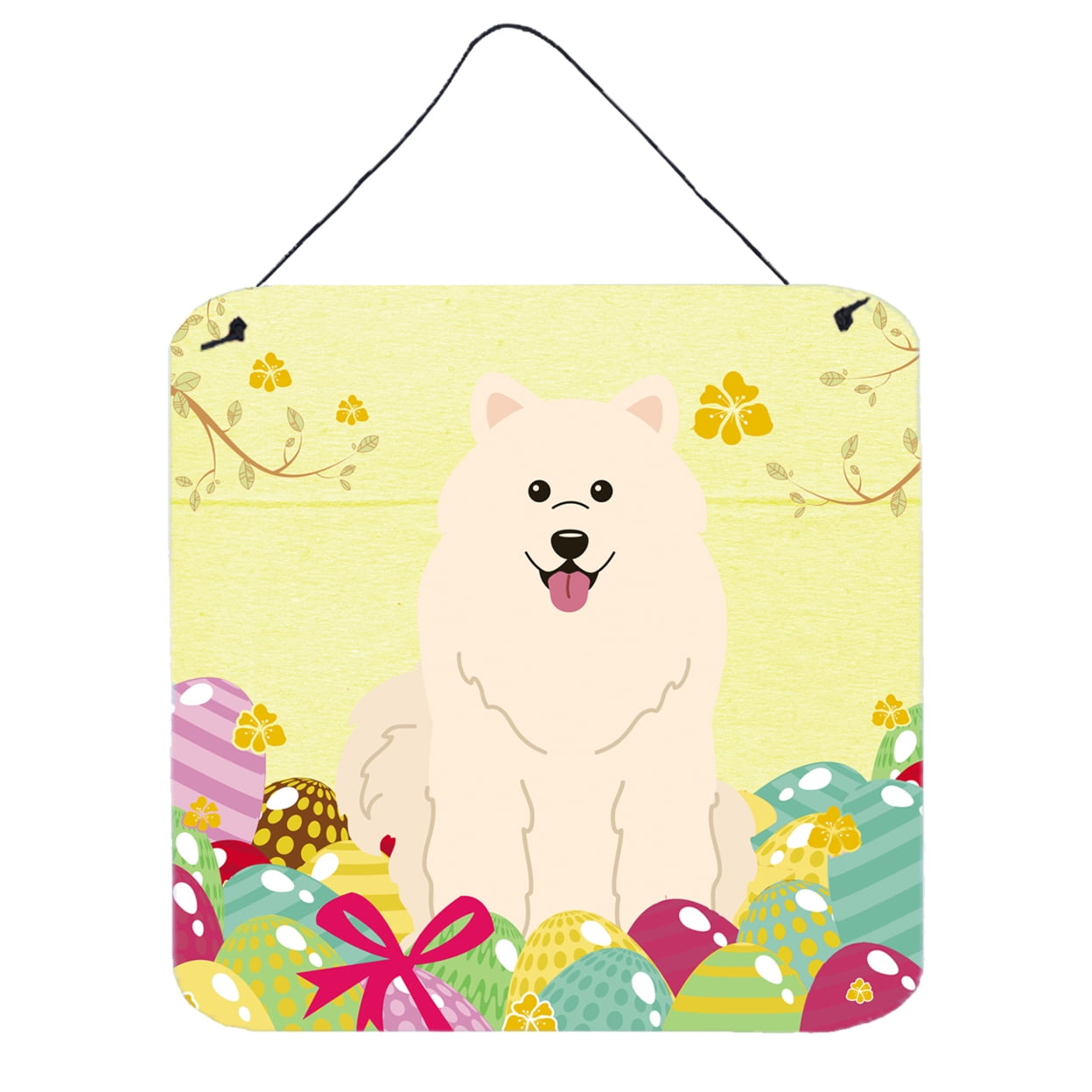 Easter Eggs Samoyed Wall or Door Hanging Prints