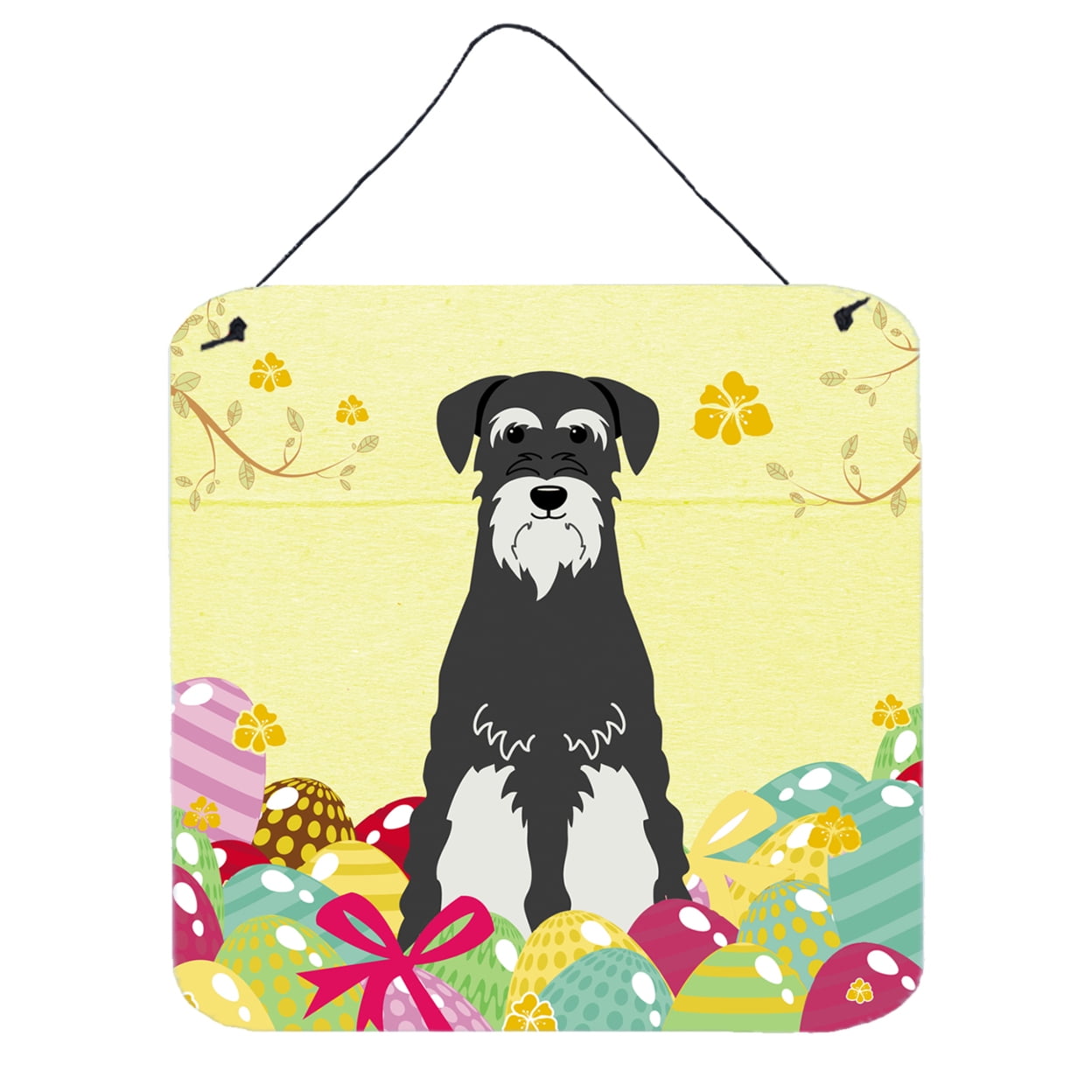 Easter Eggs Standard Schnauzer Salt & Pepper Wall or Door Hanging Prints