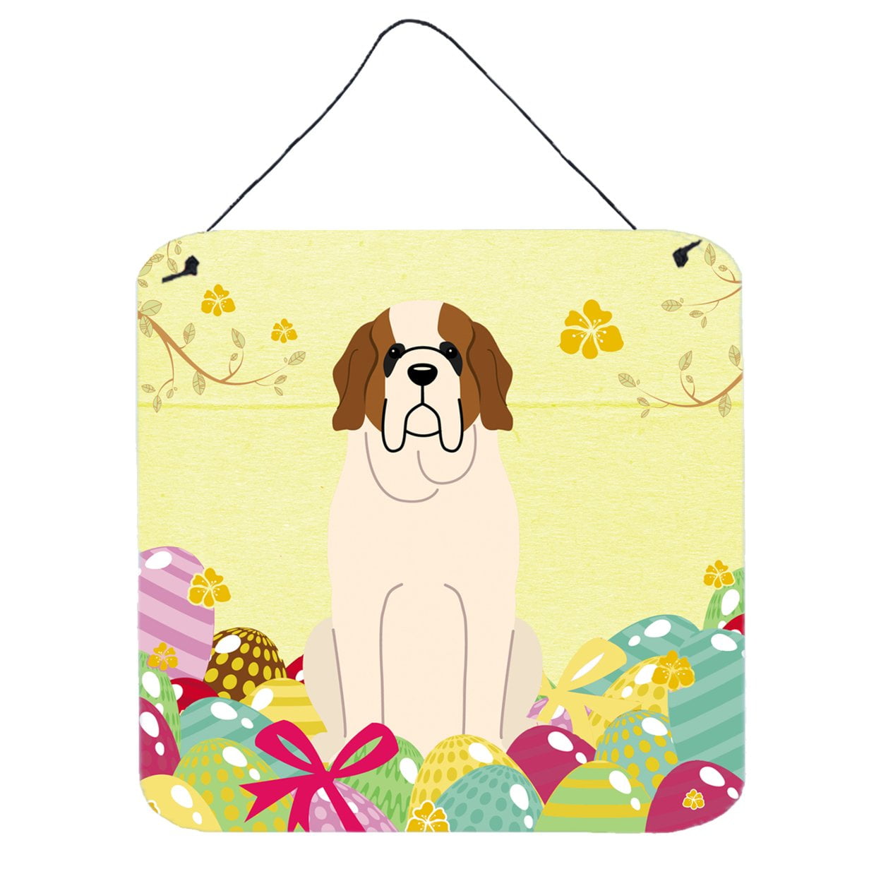 Easter Eggs Saint Bernard Wall or Door Hanging Prints