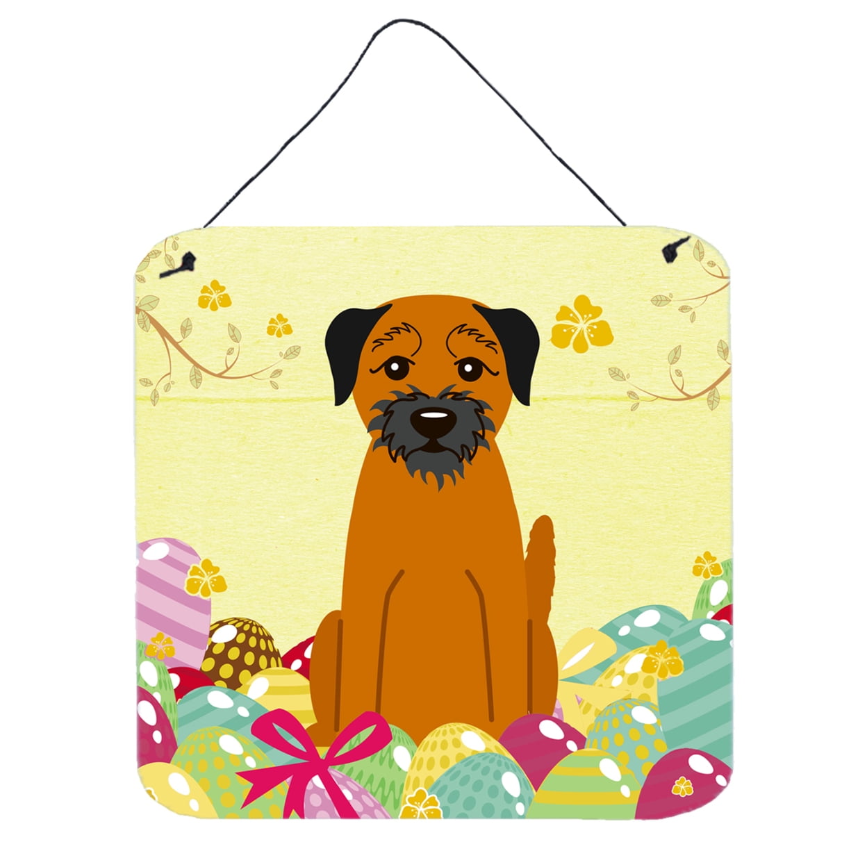 Easter Eggs Border Terrier Wall or Door Hanging Prints