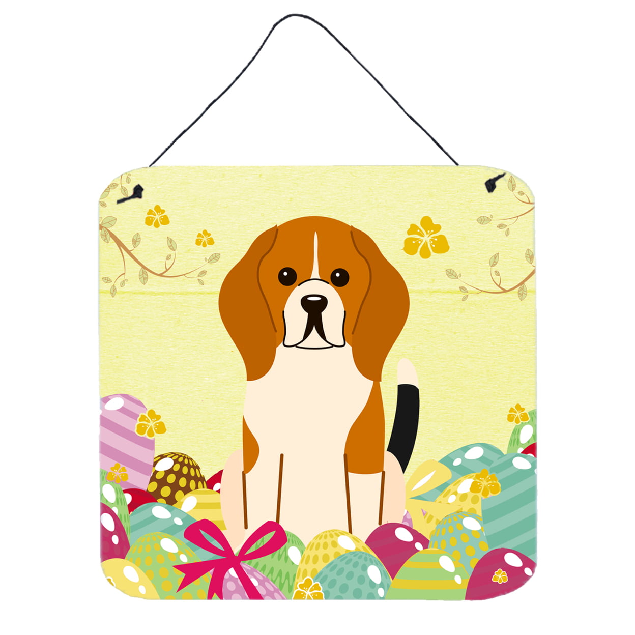 BB6040DS66 Easter Eggs Beagle Tricolor Wall or Door Hanging Prints