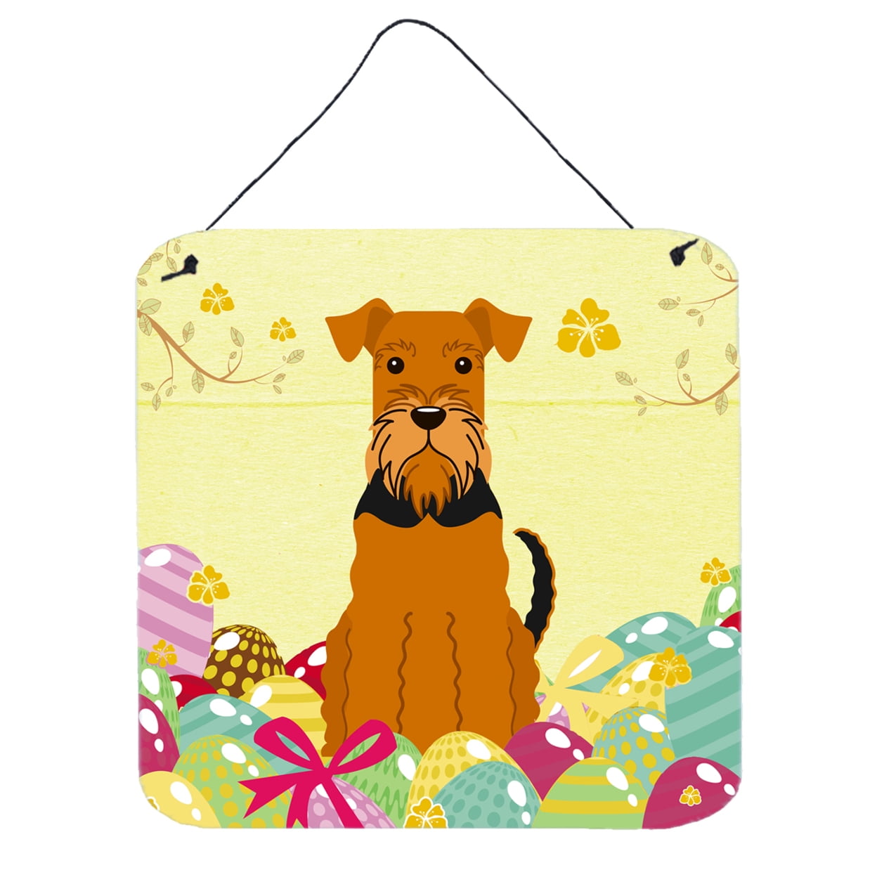 Easter Eggs Airedale Wall or Door Hanging Prints