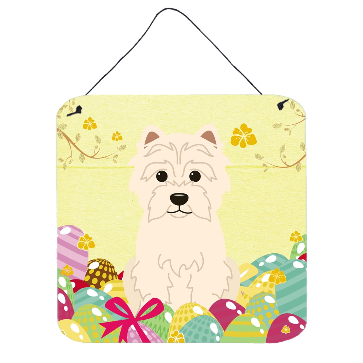 Easter Eggs Westie Wall or Door Hanging Prints