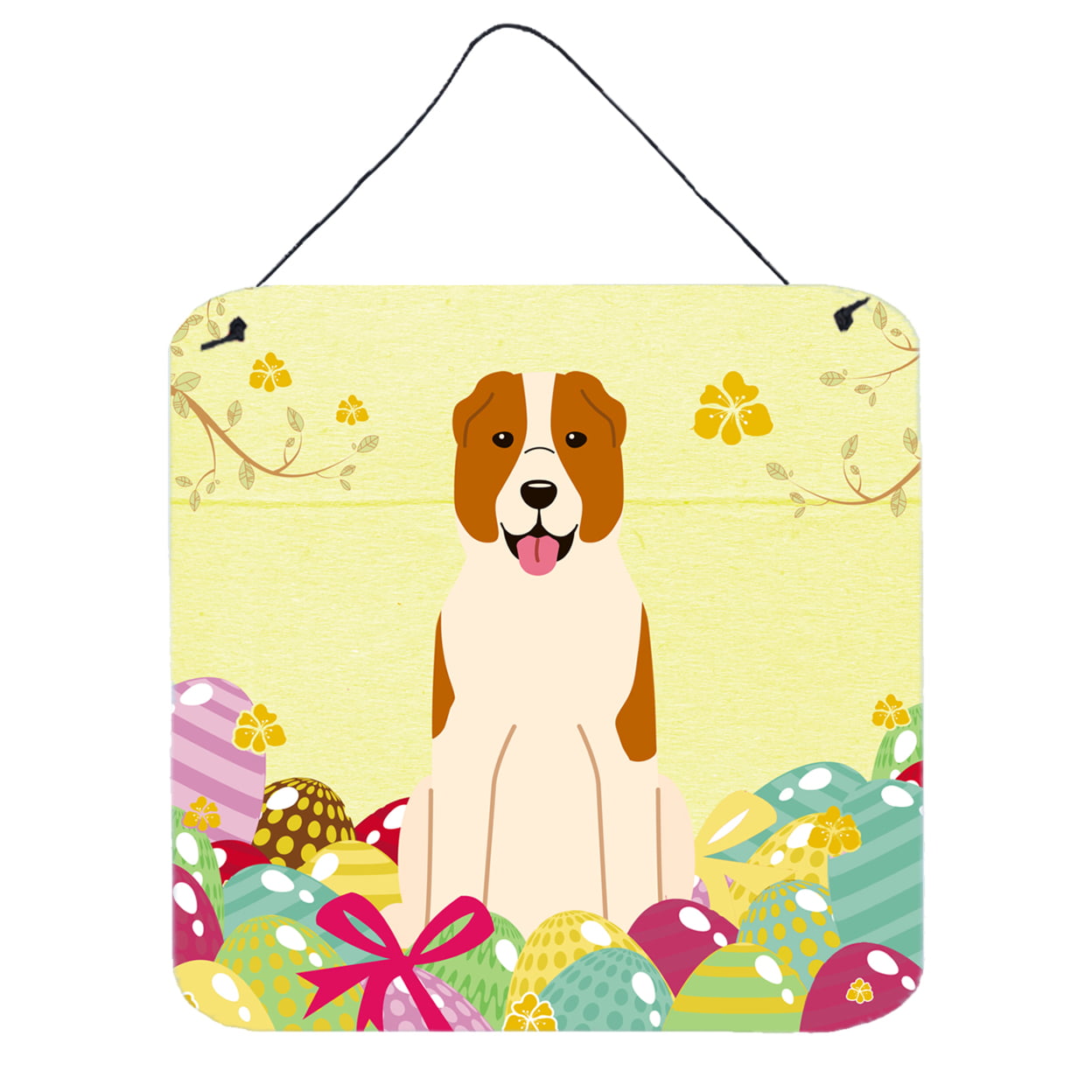 BB6049DS66 Easter Eggs Central Asian Shepherd Dog Wall or Door Hanging Prints