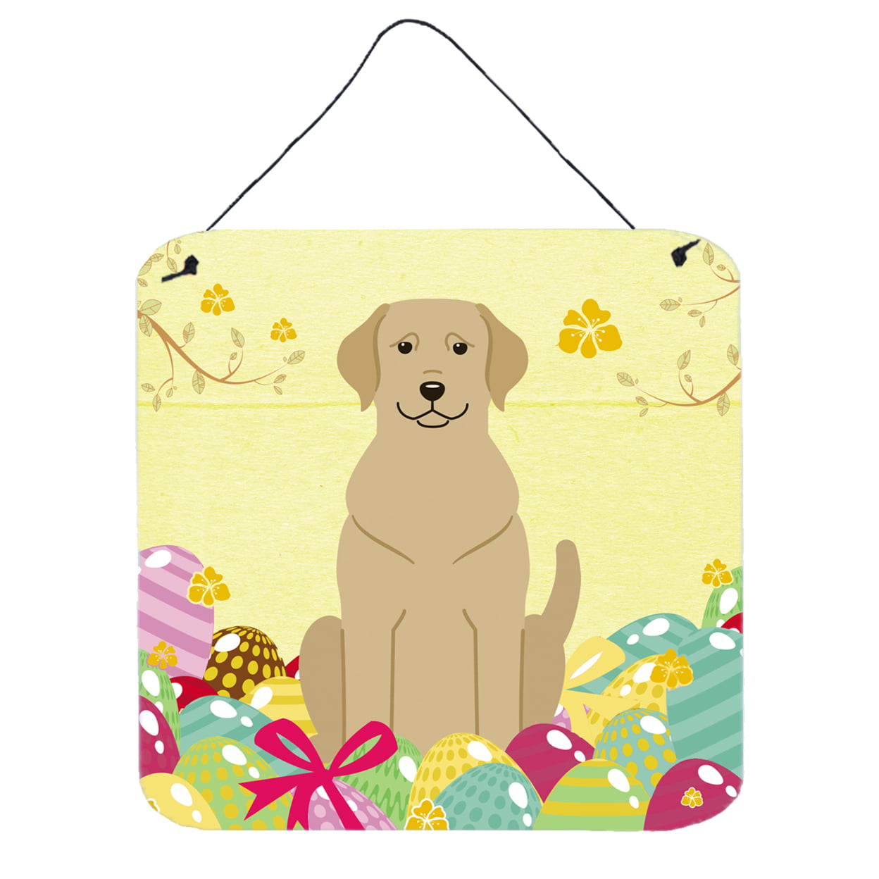 Easter Eggs Yellow Labrador Wall or Door Hanging Prints