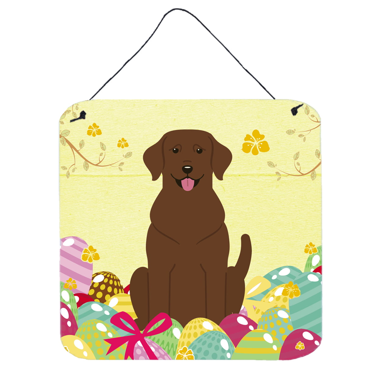 Easter Eggs Chocolate Labrador Wall or Door Hanging Prints
