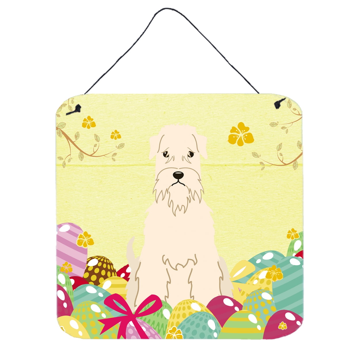 BB6061DS66 Easter Eggs Soft Coated Wheaten Terrier Wall or Door Hanging Prints