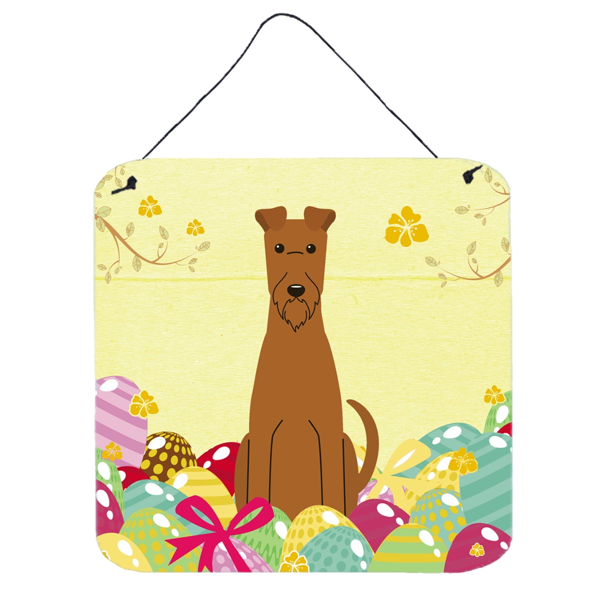 Easter Eggs Irish Terrier Wall or Door Hanging Prints